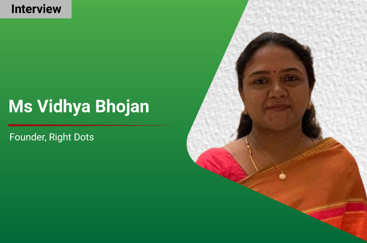 Interview with Vidhya Bhojan, Founder - Right Dots: There's to be a fair  share of investment in environment sustainability; let's move towards  electric, wind and solar power
