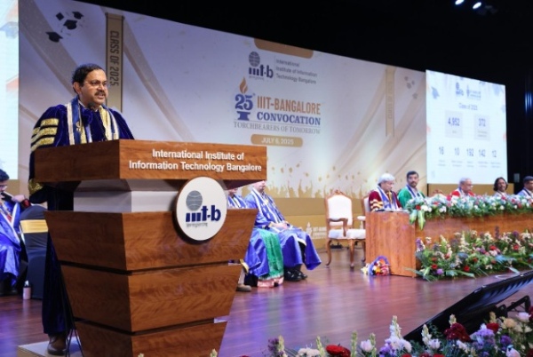Prof. Debabrata Das, Director, IIIT-B addressing the 25th convocation of IIIT-Bangalore