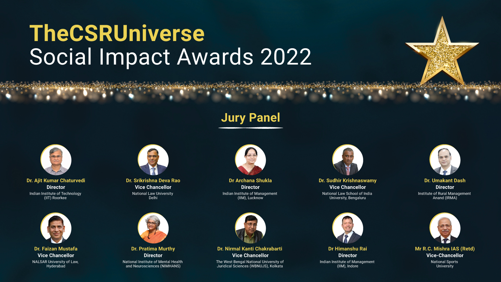 TheCSRUniverse Social Impact Awards 2022 to be held on September 8-9; Top academicians from IIMs, IIT, NLUs, IRMA to pick best social initiatives