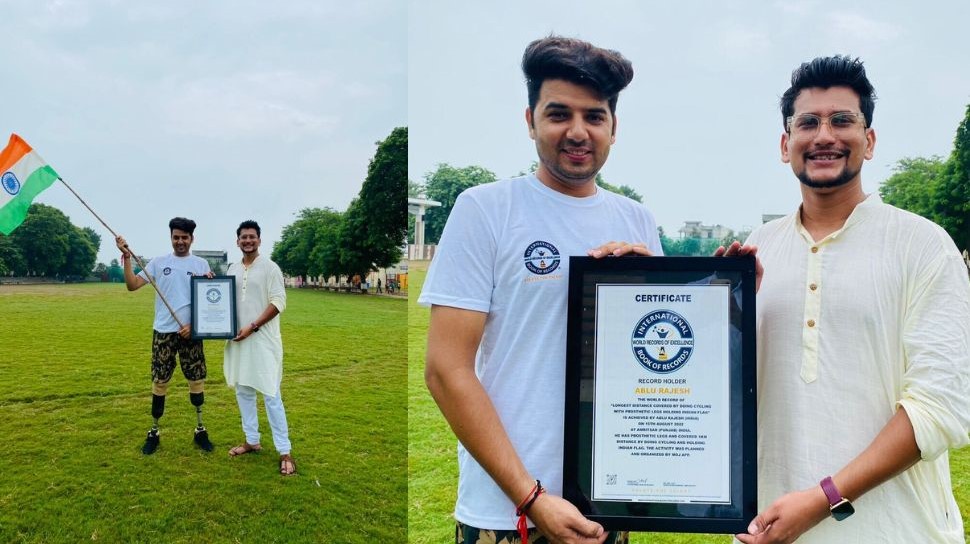 Specially-abled content creator and influencer Ablu Rajesh Kuamr sets record on 15th August