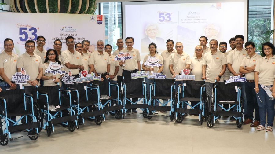 Alkem Leaders Assemble Wheelchairs for Underprivileged Senior Citizens