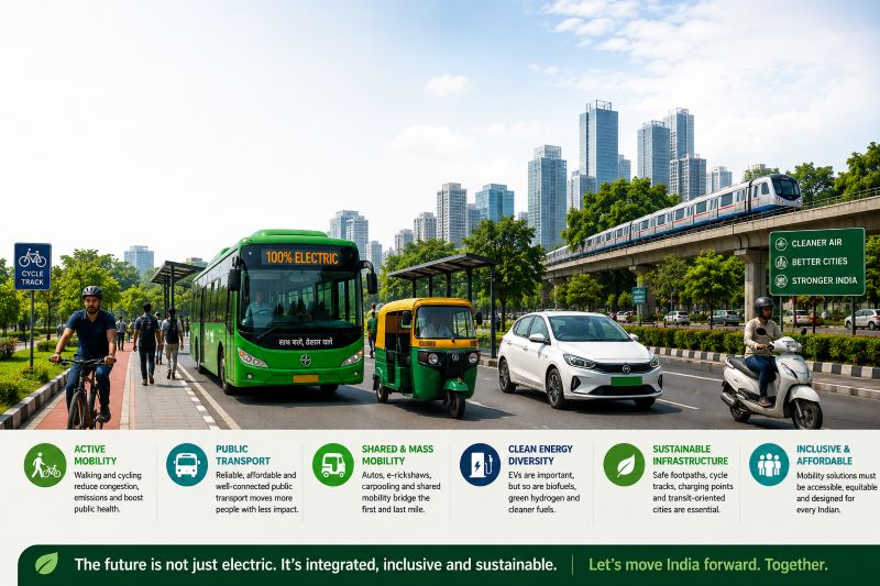 Beyond EVs: Why India’s Sustainable Mobility Future Needs More Than Electric Cars