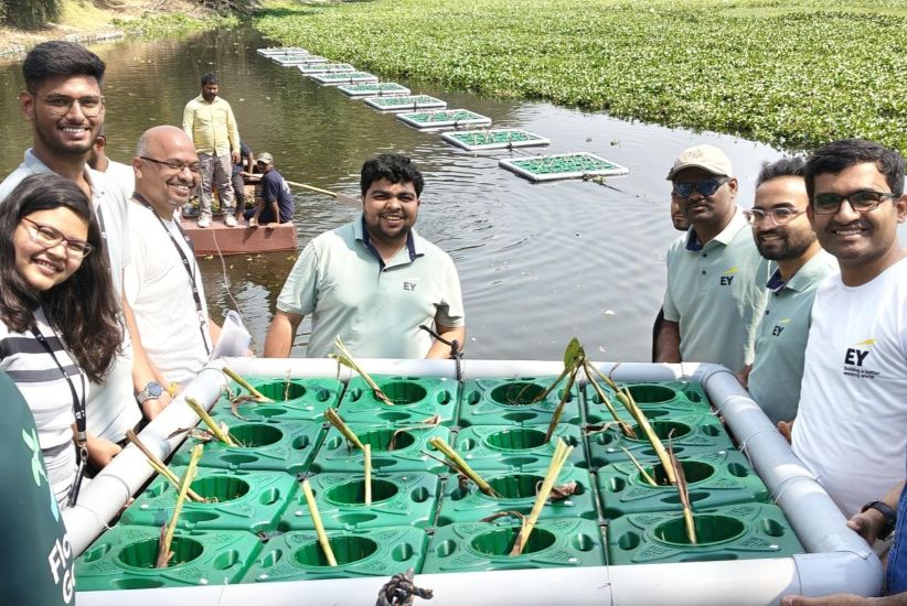 EY GDS Constructs Floating Wetlands In Four Prominent Lakes Across India